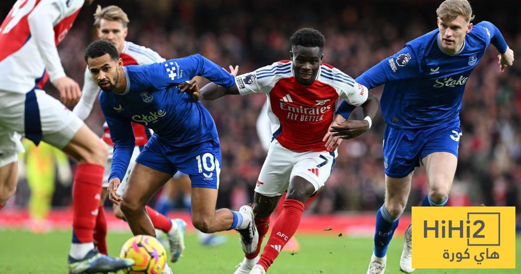 نتائج آخر خمس مباريات بين أرسنال وإيفرتون اتحاد: